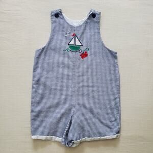 Vintage Sailboat Gingham Jon Jon 4t